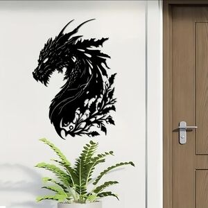 Black Metal | Dragon Wall Art Decor | Dopamine Art Unisex